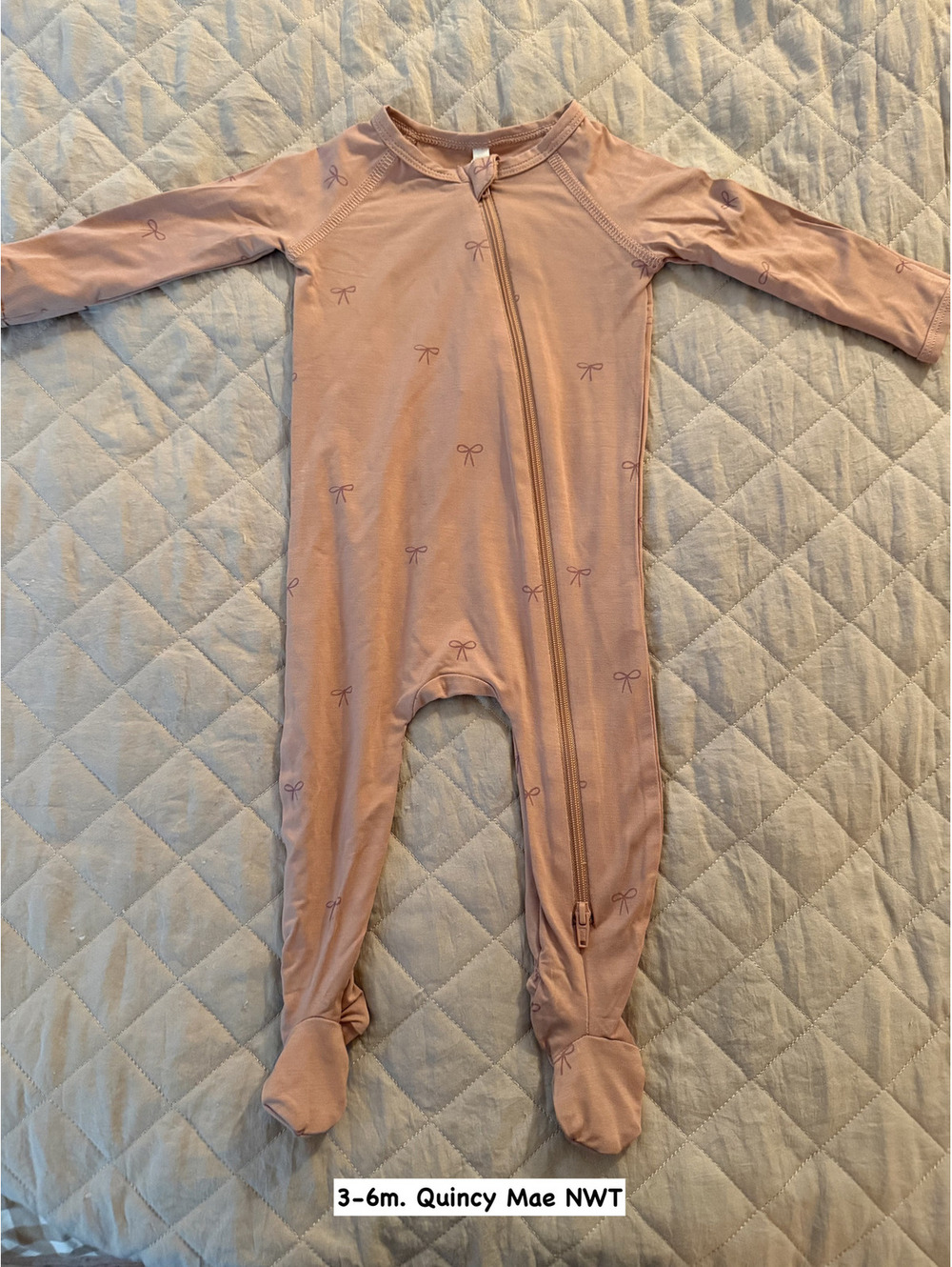 3-6m. Quincy Mae Bamboo Footie Sleeper NWT